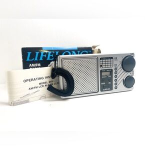Vintage Lifelong Portable AM FM Analog Radio Model 845 LCD Alarm Clock w/box